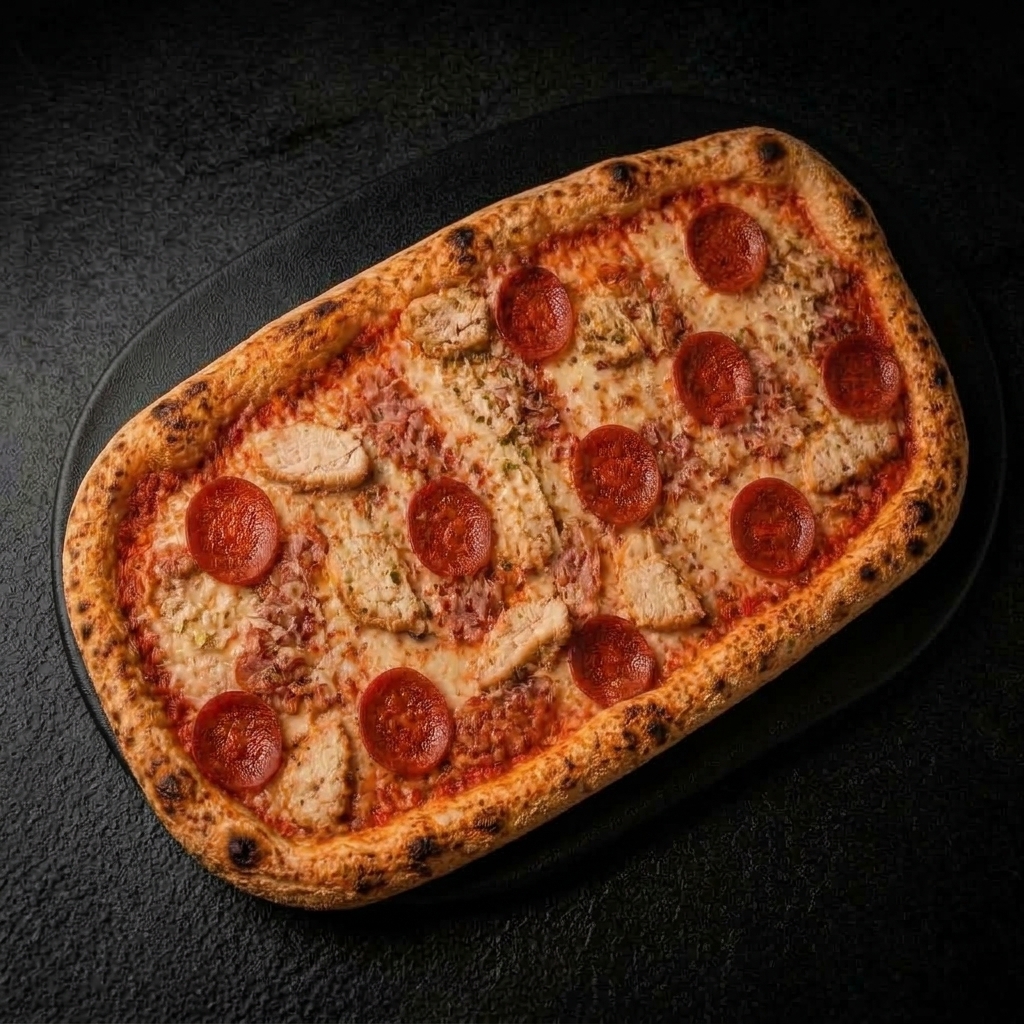 Подача блюда «Пицца Мясная»